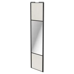 Porte de placard coulissante avec miroir bois nordique profil noir GoodHome Arius H. 248,5 x L. 62.2 cm + amortisseurs
