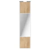 Porte de placard coulissante avec miroir effet chêne brut profil blanc GoodHome Arius H. 248,5 x L. 62.2 cm + amortisseurs