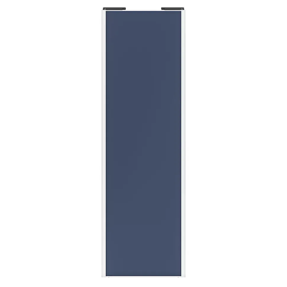 Porte de placard coulissante bleu profil blanc GoodHome Arius H. 248,5 x L. 77.2 cm + amortisseurs