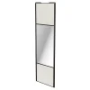 Porte de placard coulissante avec miroir bois nordique profil noir GoodHome Arius H. 248,5 x L. 77.2 cm + amortisseurs