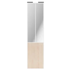Porte de placard coulissante atelier effet chêne clair profil blanc GoodHome Arius H. 248,5 x L. 76.2 cm + amortisseurs