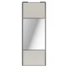 Porte de placard coulissante avec miroir gris clair mat profil gris GoodHome Arius H. 248,5 x L. 92.2 cm + amortisseurs
