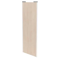 Porte de placard coulissante effet chêne clair profil blanc GoodHome Arius H. 248,5 x L. 92.2 cm + amortisseurs