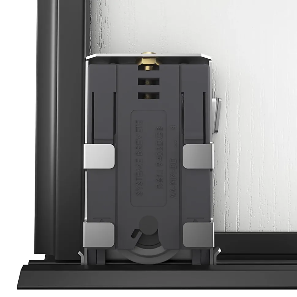 Porte de placard coulissante atelier blanc profil noir GoodHome Arius H. 248,5 x L. 61.2 cm + amortisseurs