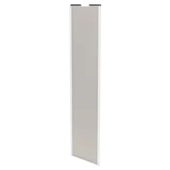 Porte de placard coulissante gris clair mat profil blanc GoodHome Arius H. 248,5 x L. 62.2 cm + amortisseurs
