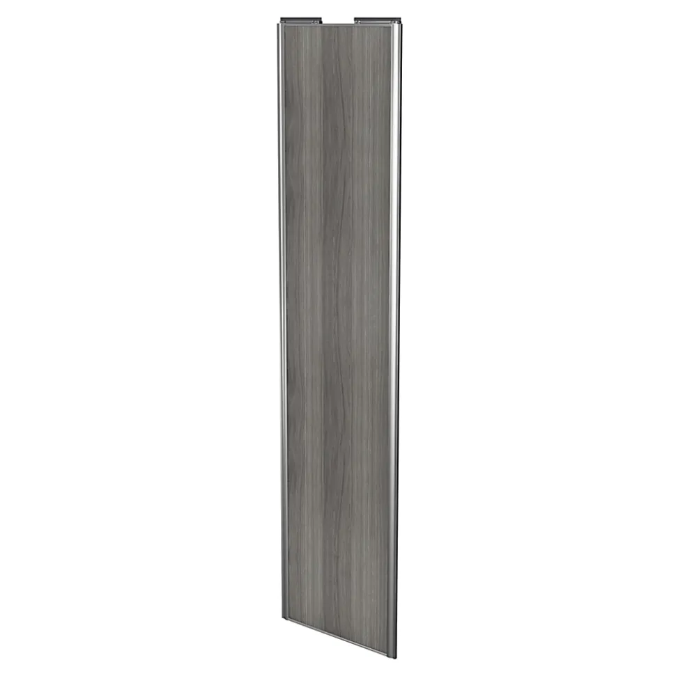 Porte de placard coulissante effet chêne grisé profil gris GoodHome Arius H. 248,5 x L. 62.2 cm + amortisseurs
