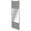 Porte de placard coulissante avec miroir béton profil gris GoodHome Arius H. 248,5 x L. 92.2 cm + amortisseurs