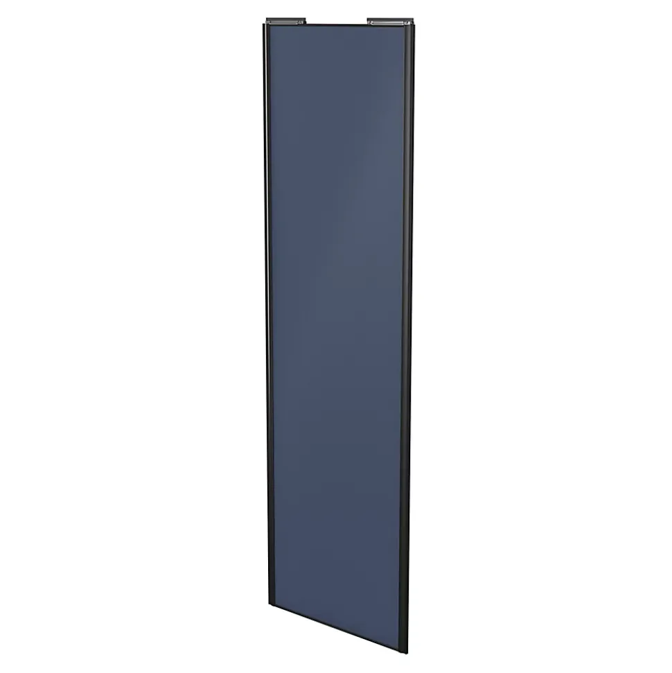 Porte de placard coulissante bleu profil noir GoodHome Arius H. 248,5 x L. 92.2 cm + amortisseurs