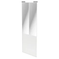 Porte de placard coulissante atelier blanc profil blanc GoodHome Arius H. 248,5 x L. 91.2 cm + amortisseurs