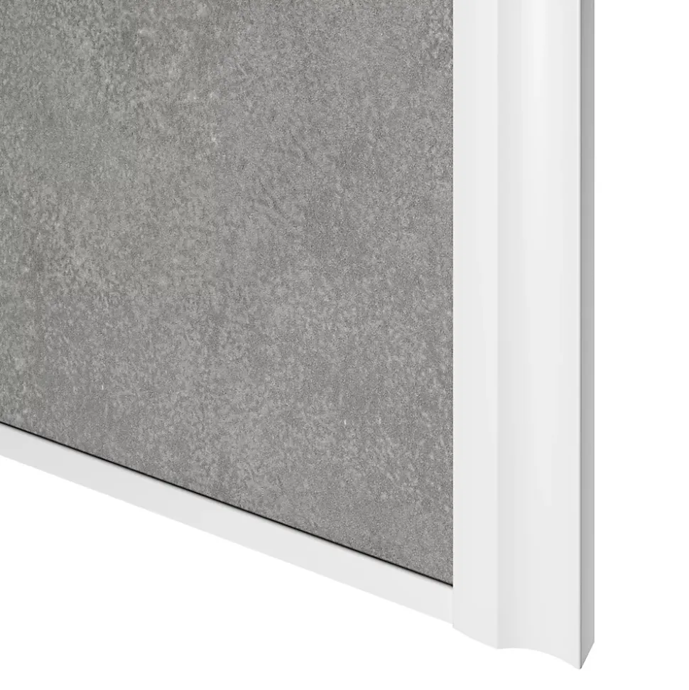 Porte de placard coulissante atelier béton profil blanc GoodHome Arius H. 248,5 x L. 61.2 cm + amortisseurs