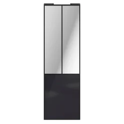 Porte de placard coulissante atelier noir profil noir GoodHome Arius H. 248,5 x L. 76.2 cm + amortisseurs