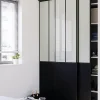 Porte de placard coulissante atelier noir mat profil noir GoodHome Arius H. 248,5 x L. 61.2 cm + amortisseurs