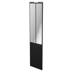 Porte de placard coulissante atelier noir mat profil noir GoodHome Arius H. 248,5 x L. 61.2 cm + amortisseurs