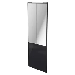 Porte de placard coulissante atelier noir profil noir GoodHome Arius H. 248,5 x L. 91.2 cm + amortisseurs