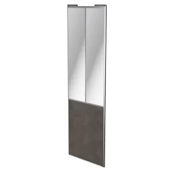 Porte de placard coulissante atelier gris antique profil gris GoodHome Arius H. 248,5 x L. 76.2 cm + amortisseurs