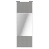 Porte de placard coulissante avec miroir béton profil blanc GoodHome Arius H. 248,5 x L. 92.2 cm + amortisseurs