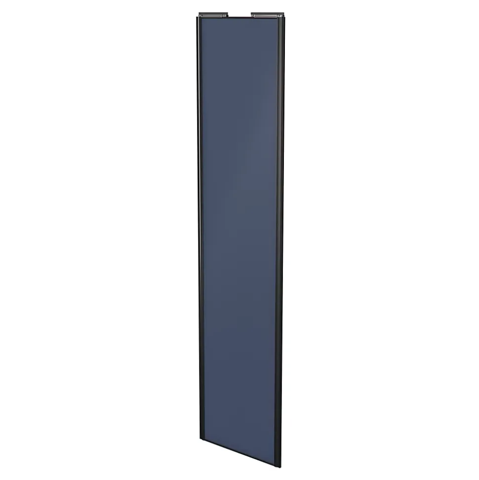 Porte de placard coulissante bleu profil noir GoodHome Arius H. 248,5 x L. 62.2 cm + amortisseurs