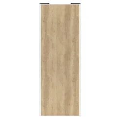 Porte de placard coulissante effet chêne brut profil blanc GoodHome Arius H. 248,5 x L. 92.2 cm + amortisseurs