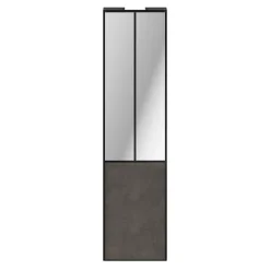 Porte de placard coulissante atelier gris antique profil noir GoodHome Arius H. 248,5 x L. 61.2 cm + amortisseurs