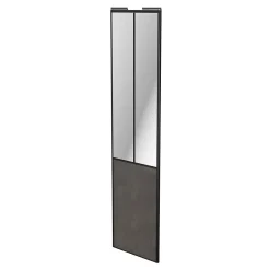 Porte de placard coulissante atelier gris antique profil noir GoodHome Arius H. 248,5 x L. 61.2 cm + amortisseurs