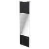 Porte de placard coulissante avec miroir noir profil blanc GoodHome Arius H. 248,5 x L. 77.2 cm + amortisseurs