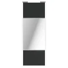 Porte de placard coulissante avec miroir anthracite profil blanc GoodHome Arius H. 248,5 x L. 92.2 cm + amortisseurs