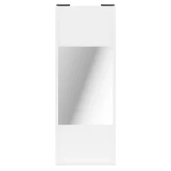 Porte de placard coulissante avec miroir blanc profil blanc GoodHome Arius H. 248,5 x L. 92.2 cm + amortisseurs