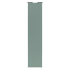 Porte de placard coulissante vert de gris profil blanc GoodHome Arius H. 248,5 x L. 62.2 cm + amortisseurs