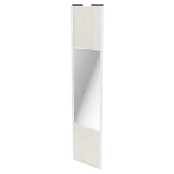 Porte de placard coulissante avec miroir bois nordique profil blanc GoodHome Arius H. 248,5 x L. 62.2 cm + amortisseurs