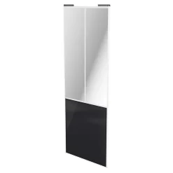 Porte de placard coulissante atelier noir profil blanc GoodHome Arius H. 248,5 x L. 91.2 cm + amortisseurs
