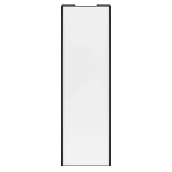 Porte de placard coulissante blanc profil noir GoodHome Arius H. 248,5 x L. 77.2 cm + amortisseurs