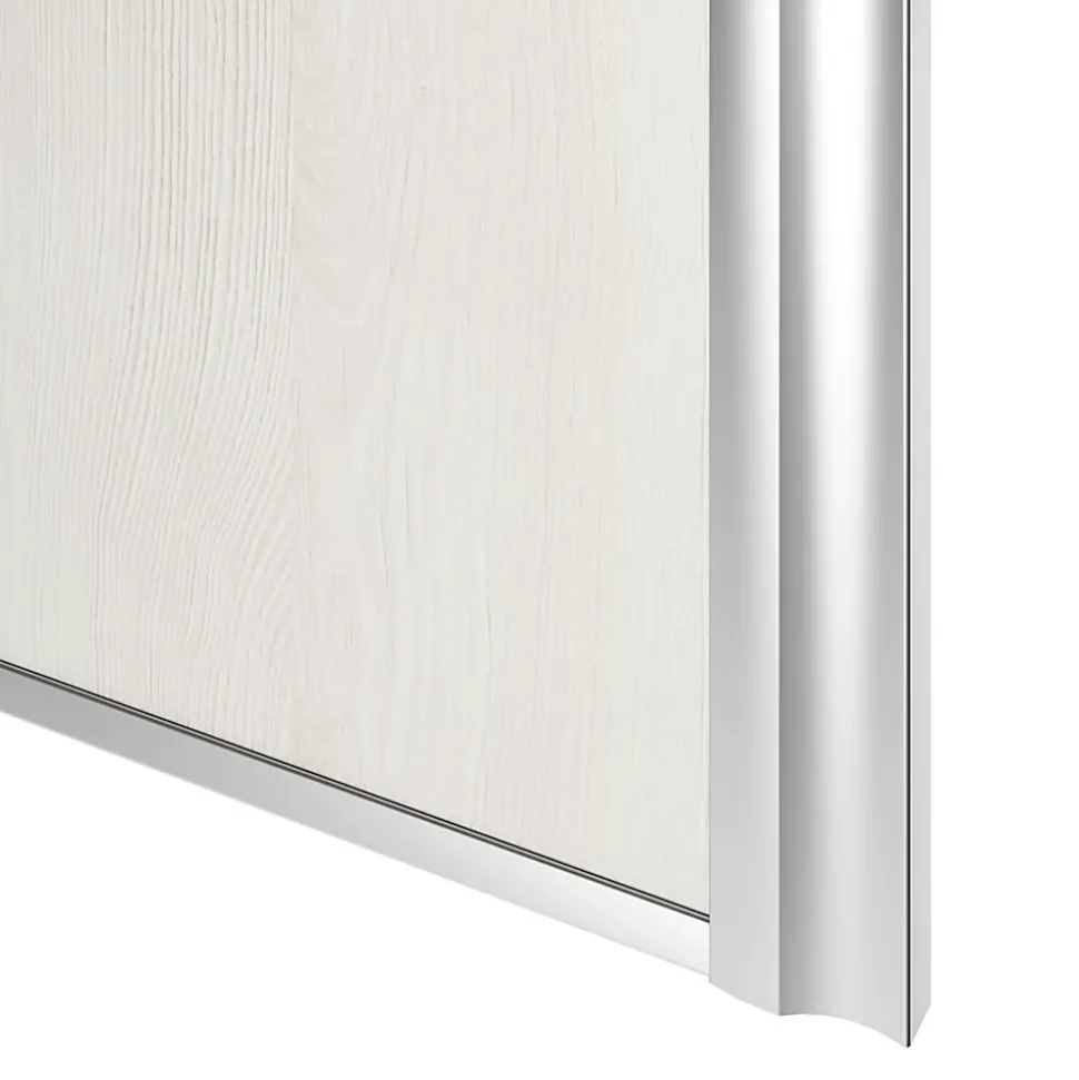 Porte de placard coulissante atelier bois nordique profil gris GoodHome Arius H. 248,5 x L. 76.2 cm + amortisseurs
