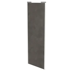 Porte de placard coulissante gris antique profil blanc GoodHome Arius H. 248,5 x L. 92.2 cm + amortisseurs