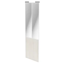 Porte de placard coulissante atelier bois nordique profil blanc GoodHome Arius H. 248,5 x L. 76.2 cm + amortisseurs
