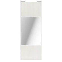 Porte de placard coulissante avec miroir bois nordique profil blanc GoodHome Arius H. 248,5 x L. 92.2 cm + amortisseurs