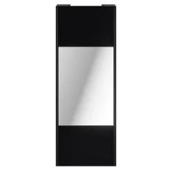 Porte de placard coulissante avec miroir noir mat profil noir GoodHome Arius H. 248,5 x L. 92.2 cm + amortisseurs