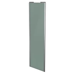 Porte de placard coulissante vert de gris profil gris GoodHome Arius H. 248,5 x L. 77.2 cm + amortisseurs