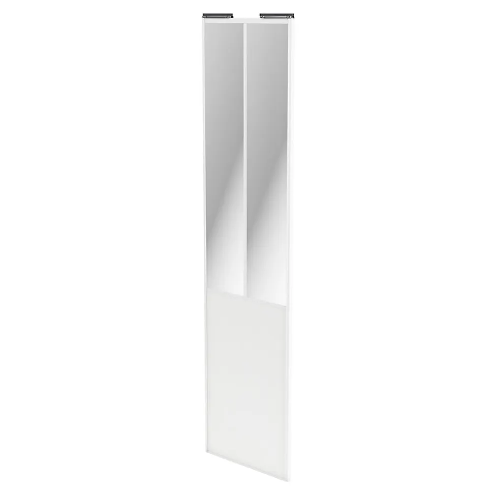 Porte de placard coulissante atelier blanc profil blanc GoodHome Arius H. 248,5 x L. 61.2 cm + amortisseurs