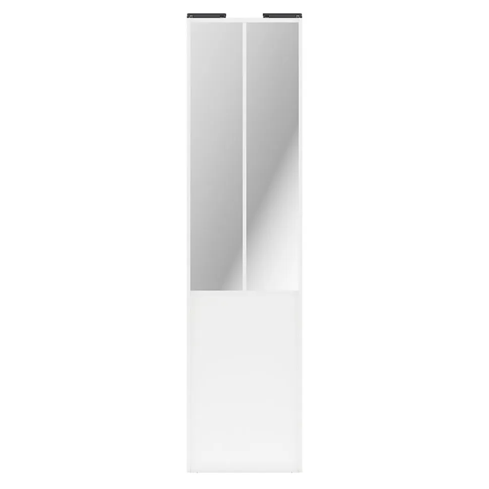 Porte de placard coulissante atelier blanc profil blanc GoodHome Arius H. 248,5 x L. 61.2 cm + amortisseurs