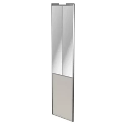 Porte de placard coulissante atelier gris clair mat profil gris GoodHome Arius H. 248,5 x L. 61.2 cm + amortisseurs