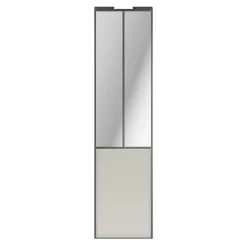 Porte de placard coulissante atelier gris clair mat profil gris GoodHome Arius H. 248,5 x L. 61.2 cm + amortisseurs