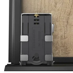 Porte de placard coulissante atelier effet chêne brut profil noir GoodHome Arius H. 248,5 x L. 76.2 cm + amortisseurs