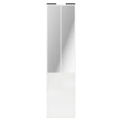 Porte de placard coulissante atelier blanc brillant profil blanc GoodHome Arius H. 248,5 x L. 61.2 cm + amortisseurs