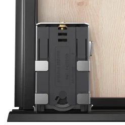 Porte de placard coulissante atelier effet chêne clair profil noir GoodHome Arius H. 248,5 x L. 76.2 cm + amortisseurs