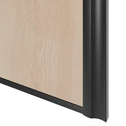 Porte de placard coulissante atelier effet chêne clair profil noir GoodHome Arius H. 248,5 x L. 76.2 cm + amortisseurs