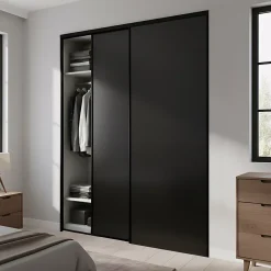 Porte de placard coulissante décor noir 180 x 250 cm vendue par 2