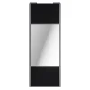 Porte de placard coulissante avec miroir noir mat profil gris GoodHome Arius H. 248,5 x L. 92.2 cm + amortisseurs