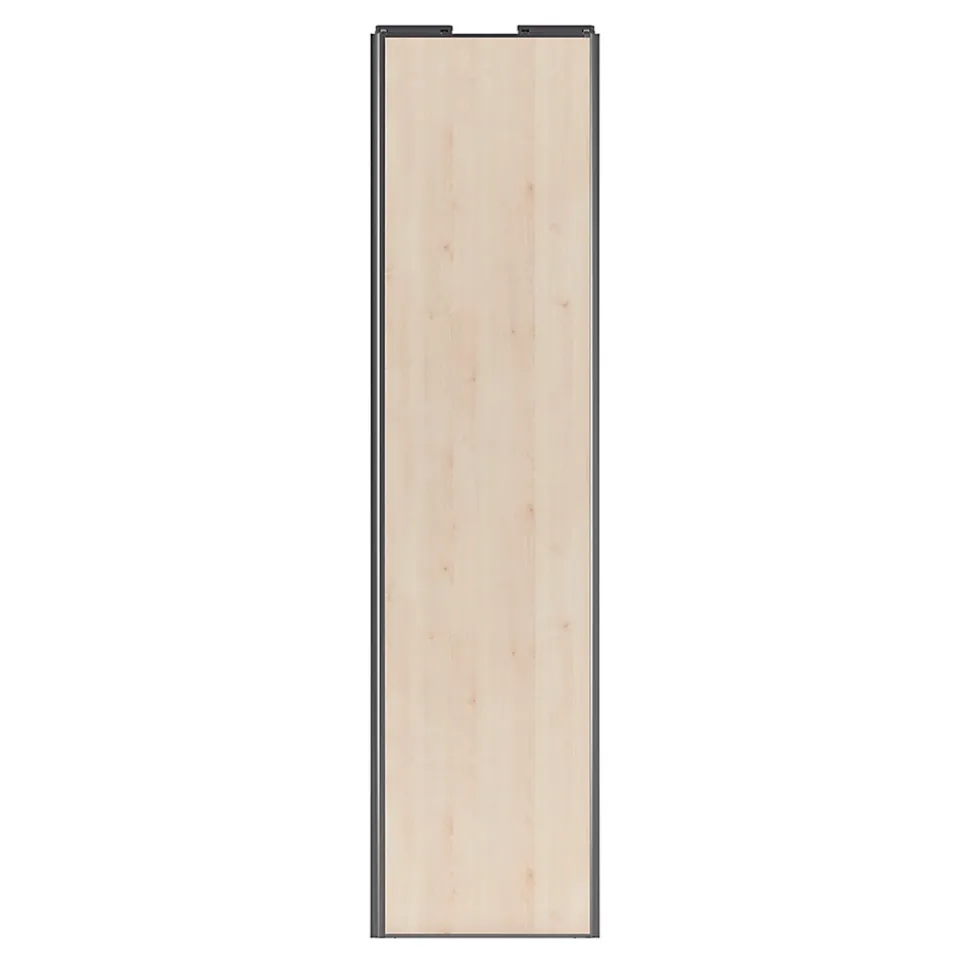 Porte de placard coulissante effet chêne clair profil gris GoodHome Arius H. 248,5 x L. 62.2 cm + amortisseurs