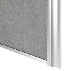 Porte de placard coulissante atelier béton profil gris GoodHome Arius H. 248,5 x L. 76.2 cm + amortisseurs