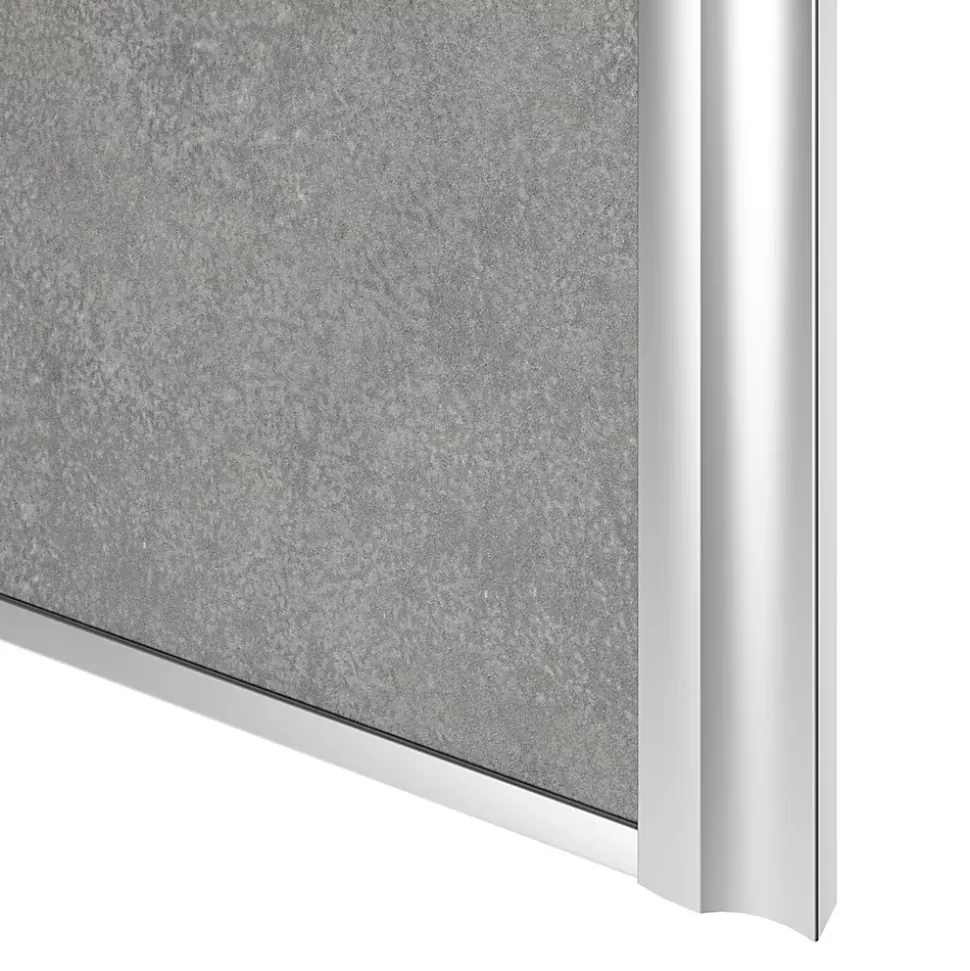Porte de placard coulissante atelier béton profil gris GoodHome Arius H. 248,5 x L. 76.2 cm + amortisseurs